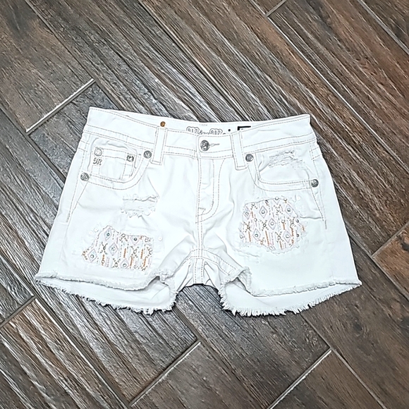 Miss Me Pants - Miss Me White Denim Shorts Women's 29